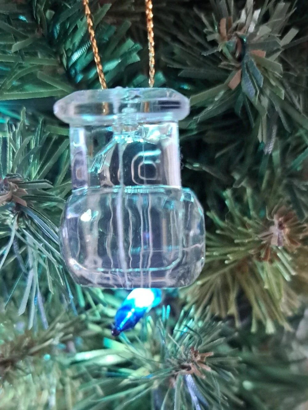 Clear Crystal Train Ornament - Home Holiday 1-3/4